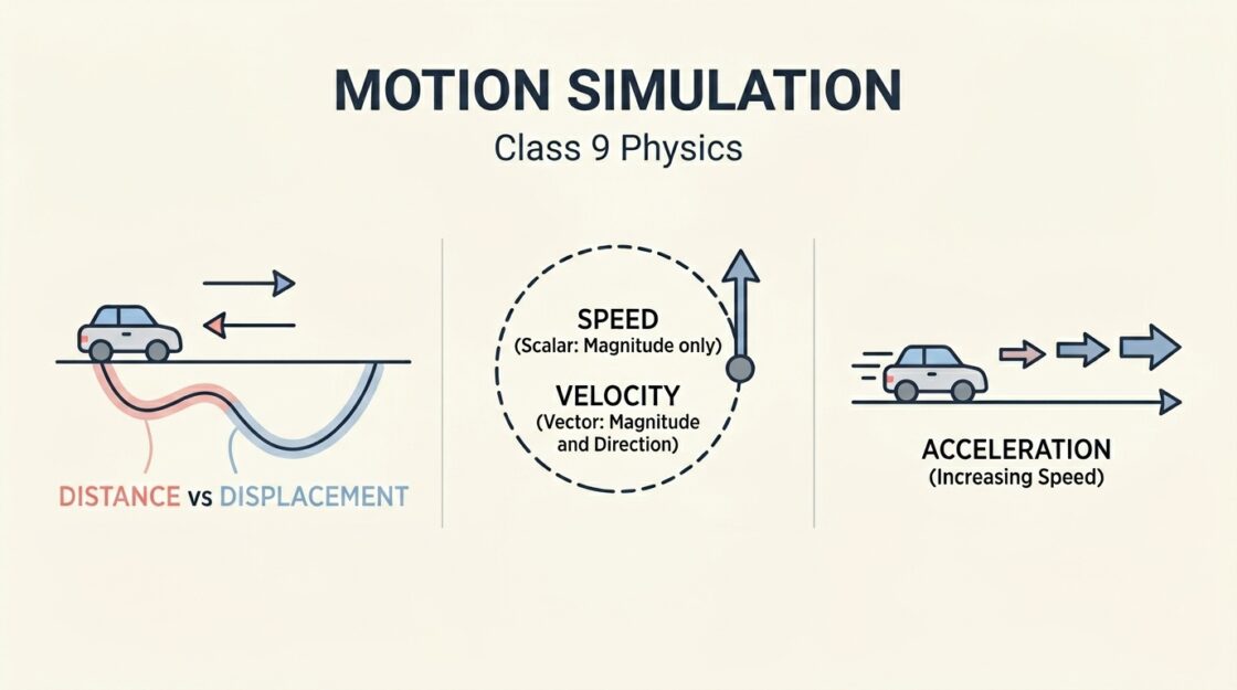 Motion Simulation: Distance, Velocity & Acceleration Explained