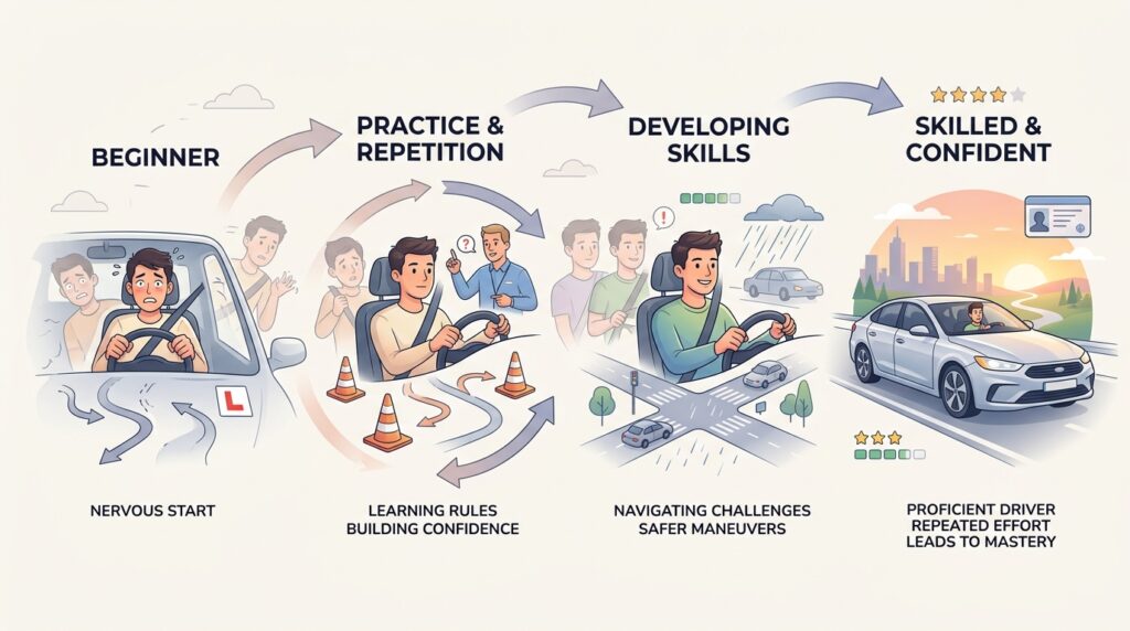 Law of Exercise or Practice

Then comes the law of exercise or practice. It is said that by practicing again and again, a person becomes skilled. When something is used repeatedly, it becomes stronger. If you learned to drive but have not practiced for years, then your ability becomes weak. So the things that are used more become stronger in learning.