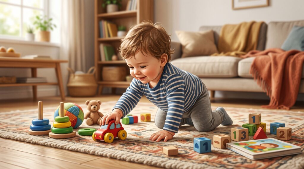 A small child, from birth to two–three years, you have to say like that.

In this stage, the child, in a way, if you give any child a chance to do something, he will try to touch it. Then, he will try to grab it. Also, he will try to take it in his mouth.

Therefore