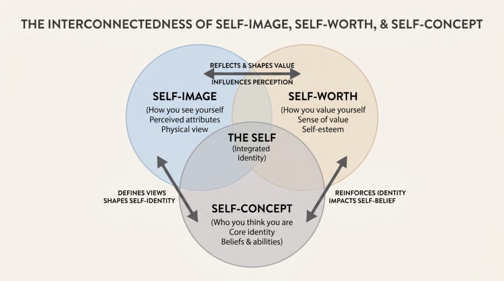 Self-concept—what we think about ourselves. Suppose you have had a fight but you are not getting a job, so what you start doing is thinking about yourself—what do you think about yourself.