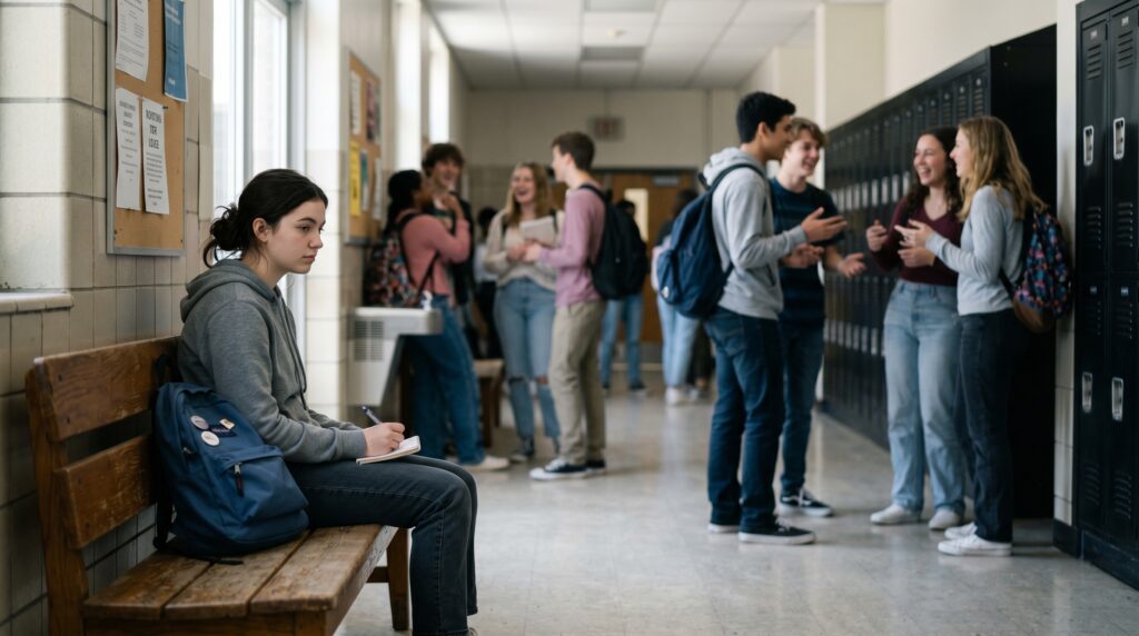 Maladjustment refers to difficulty in adapting to school, environment, or social situations. Students may feel isolated, withdrawn, or uncomfortable.