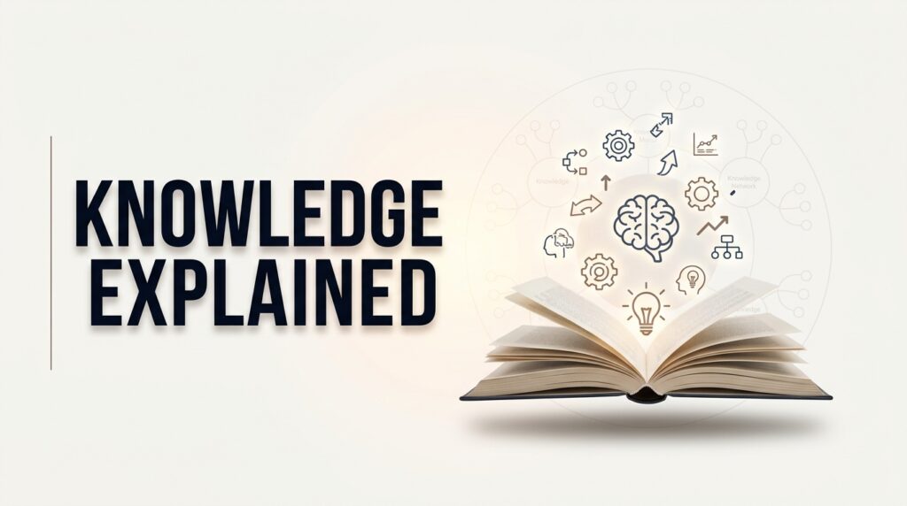 What is knowledge? In simple words, having information about anything, having proper information about it, that is knowledge. We also gain knowledge in our daily life, and in daily life, there are many such things—you experience something or the other, and you learn something or the other; some knowledge you get daily. Knowledge starts coming to us from the first day of life, and till the end, we keep getting knowledge. Now, whether that knowledge is in formal or informal form, we will also see. But what is knowledge? Information about facts, information about skills, information about objects—that is, knowledge, properly, having information about it.